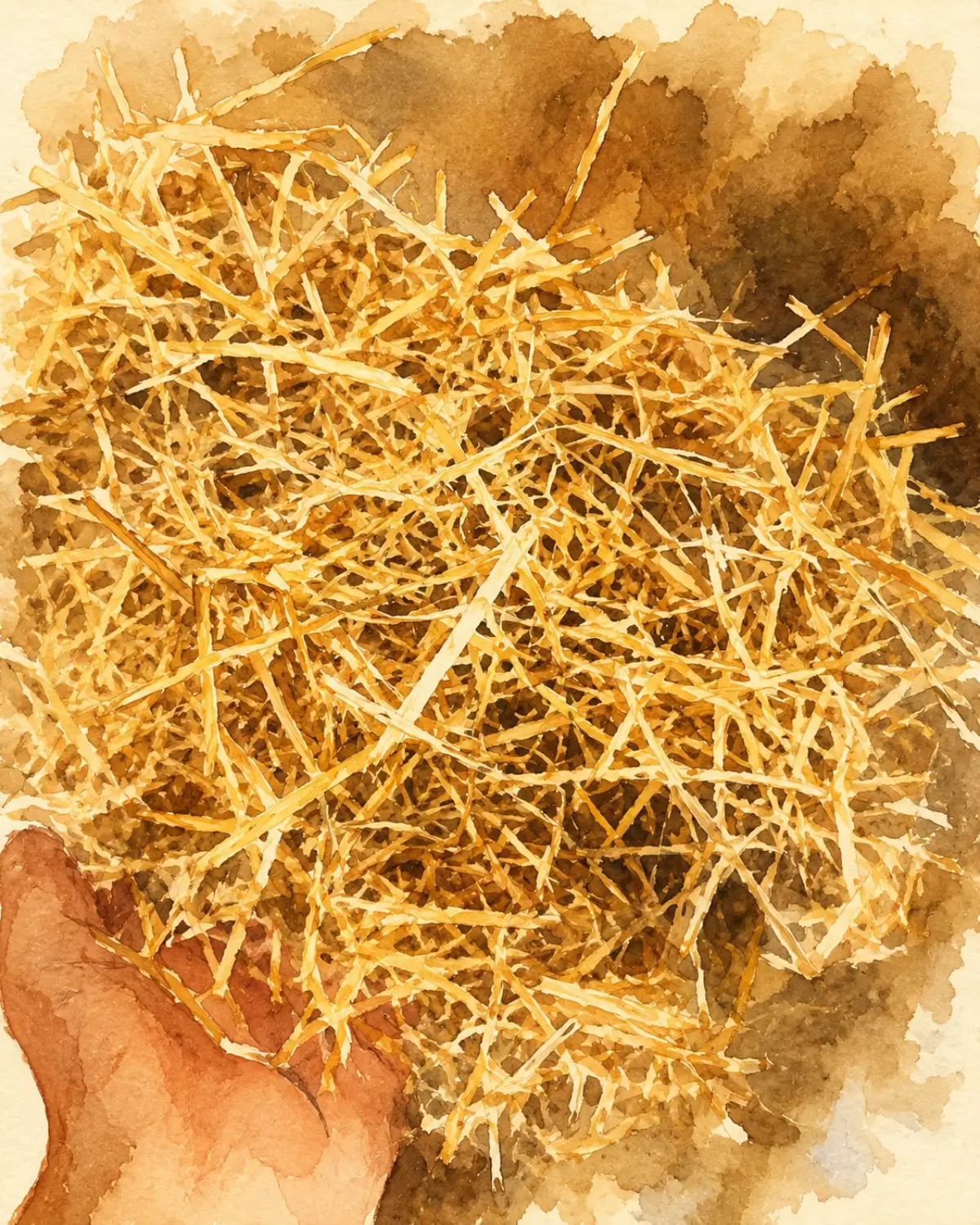 Drying and sorting rice straw