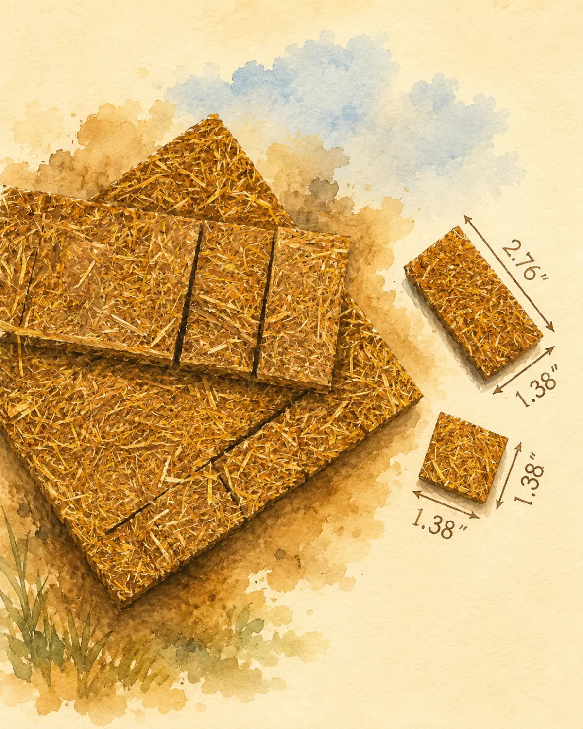 Pressed rice straw firelighter production
